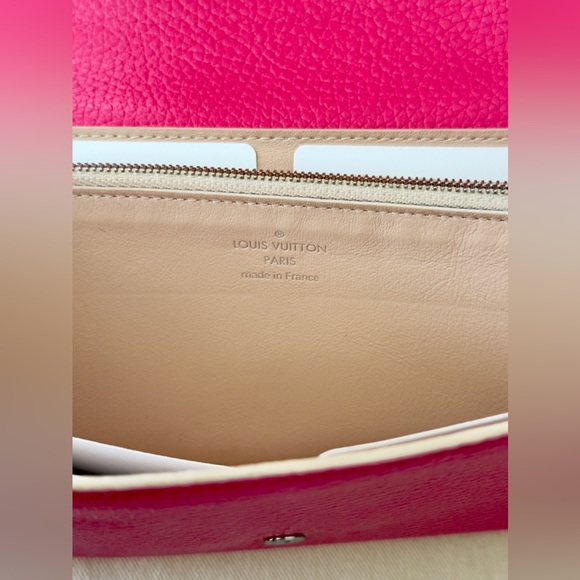 Rare Hot Pink Louis Vuitton Portefeuille Capucines Cuir Taurillon Long Wallet - Picture 7 of 12